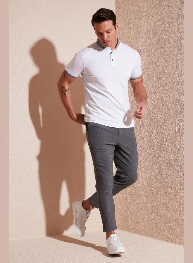 بوراتي تيشيرت بولو قطن بقصة ضيقة للرجال من بوراتي